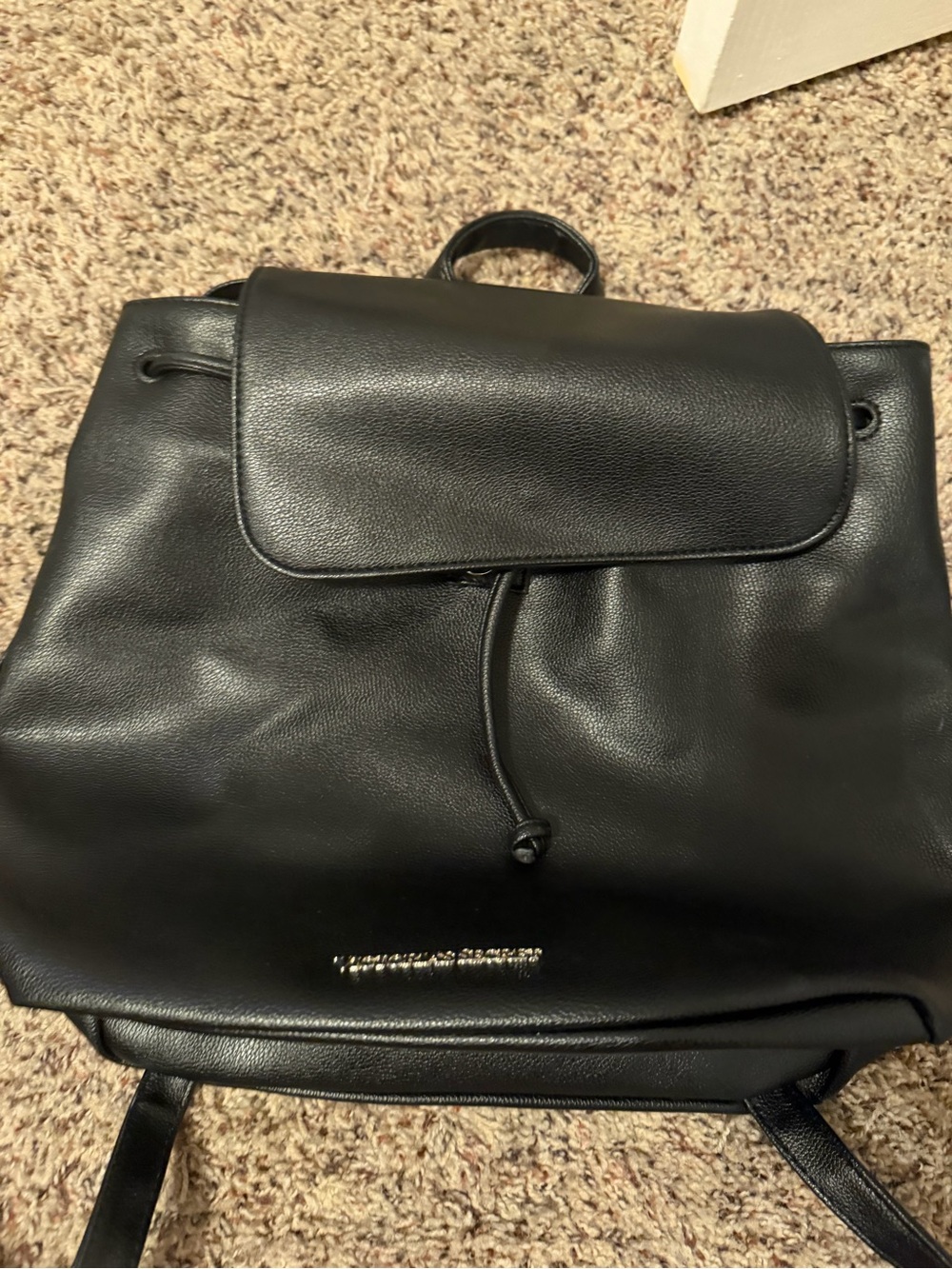Black Leather Drawstring Backpack - Victoria secret